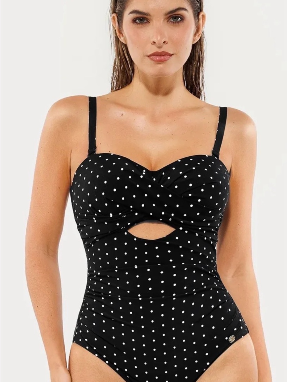 Twist & Shirred Sculpting One-Piece with Removable Straps
